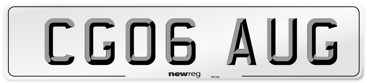 CG06 AUG Number Plate from New Reg